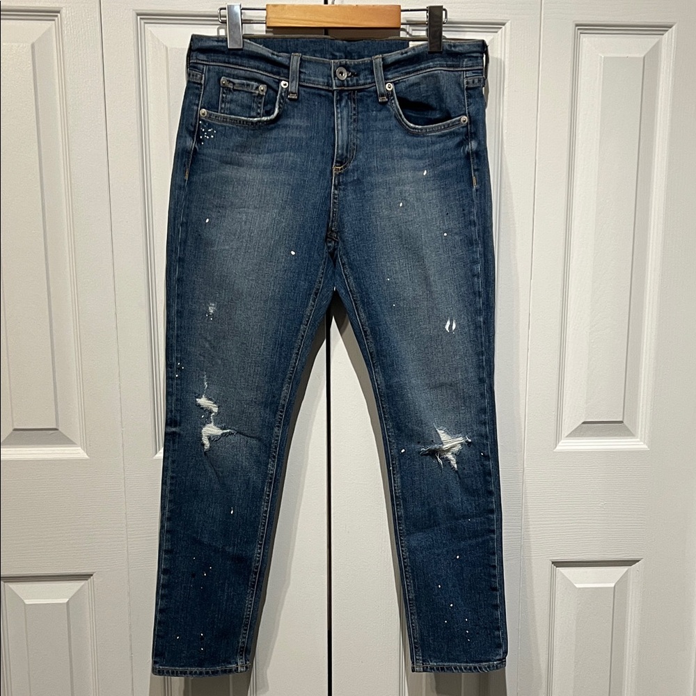 Rag & Bone Dre Capri Paint Splatter Lucky Wash Distressed Jeans Size‎ 28